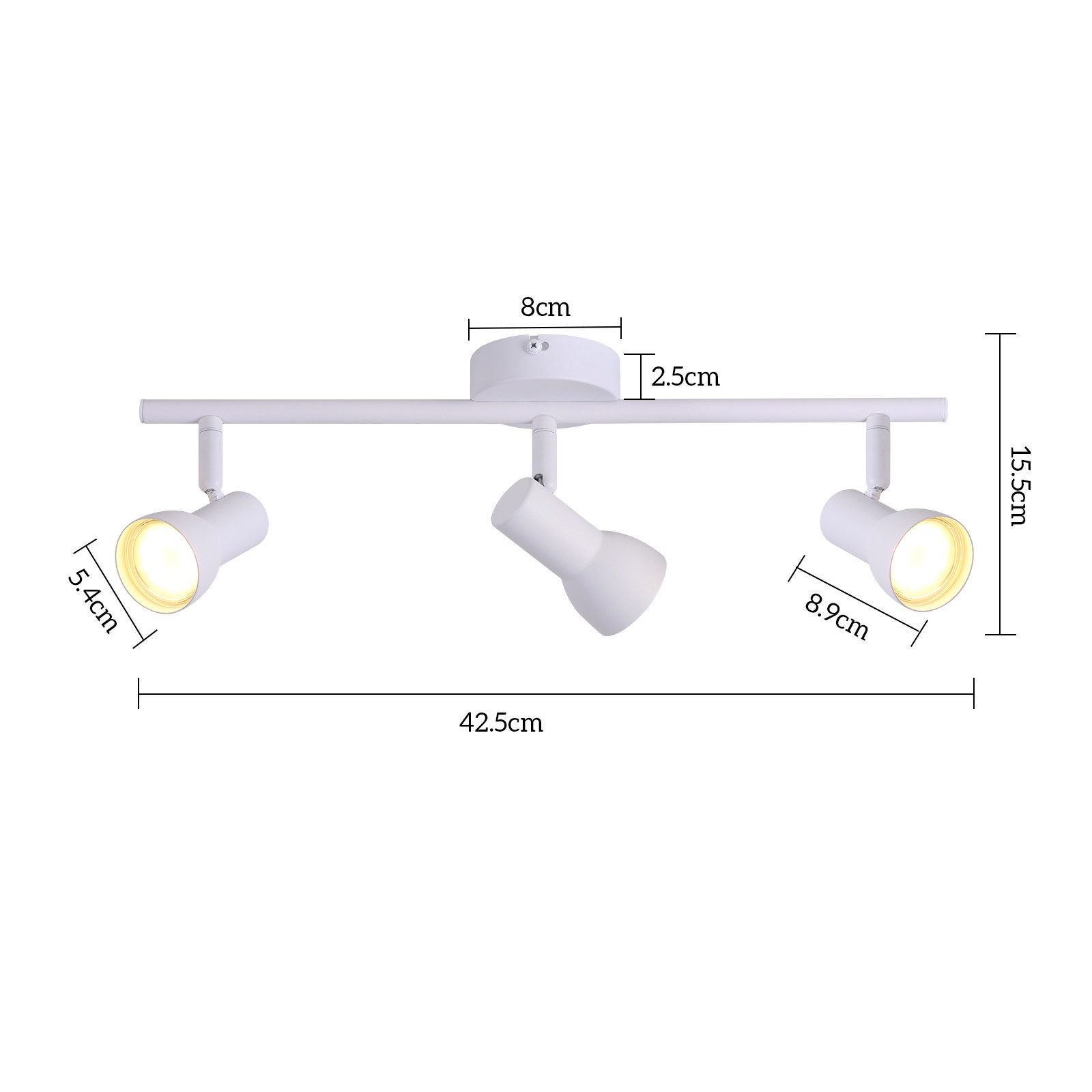 Spot de plafond NETTLIFE 3 flammes GU10, lampe de plafond rotative à 350° pour salon cuisine - 5