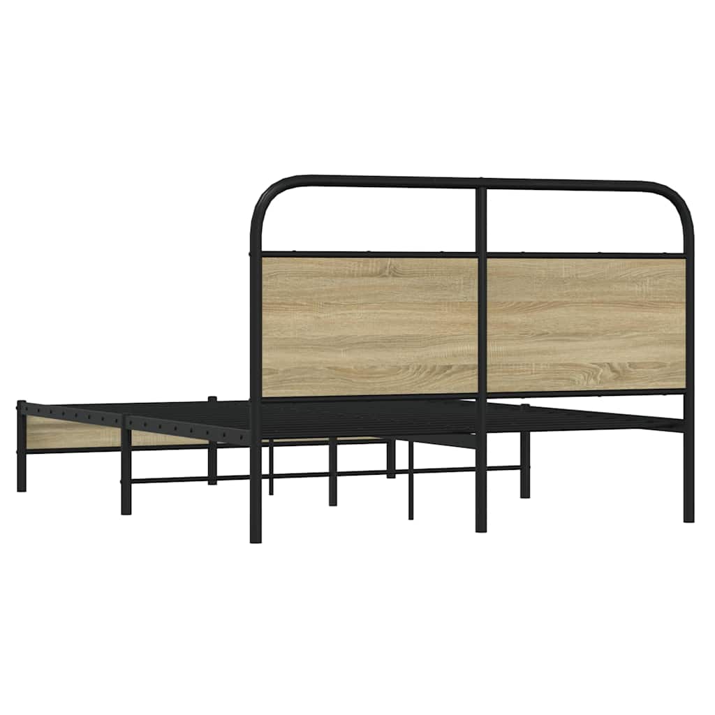 Cama casal | Cama de adulto | Estrutura cama s/ colchão derivados de madeira carvalho sonoma CFW783288 - 7