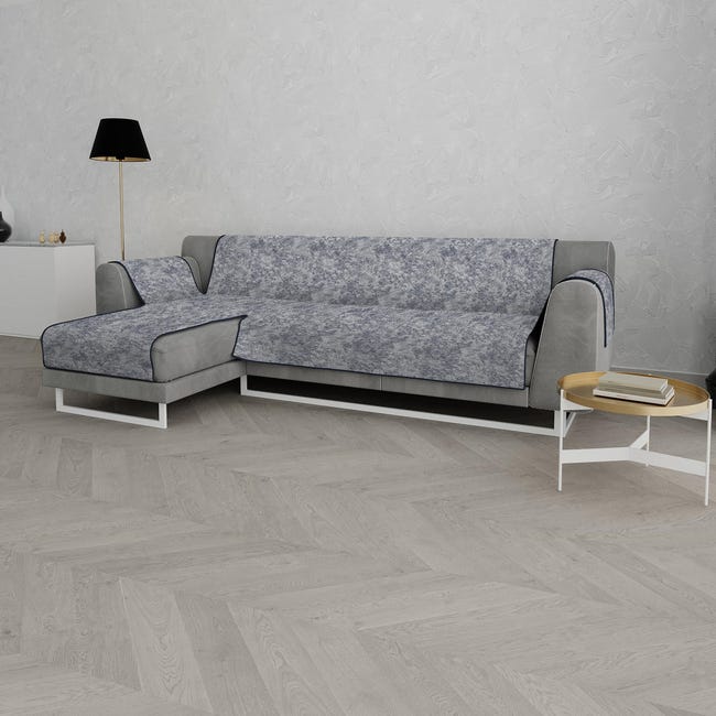 Copridivano Antiscivolo Italian Bed Linen GLAMOUR: Poliestere Con Gomma Anti-scivolo, Grigio Scuro Per Divano 2 Posti – Made In Italy