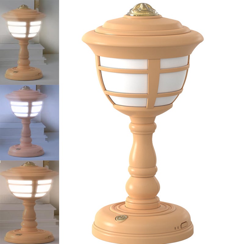Lampa stołowa – Lampa stołowa z portem USB, urocza lampa stołowa makaronik, trójkolorowa lampa z regulacją, lampka nocna do sypialni (żółta)
