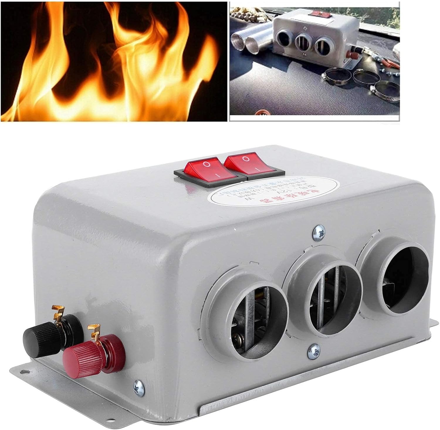 Chauffage de voiture 12 V, compact et refroidissant, 3 trous, 600800 W — free download