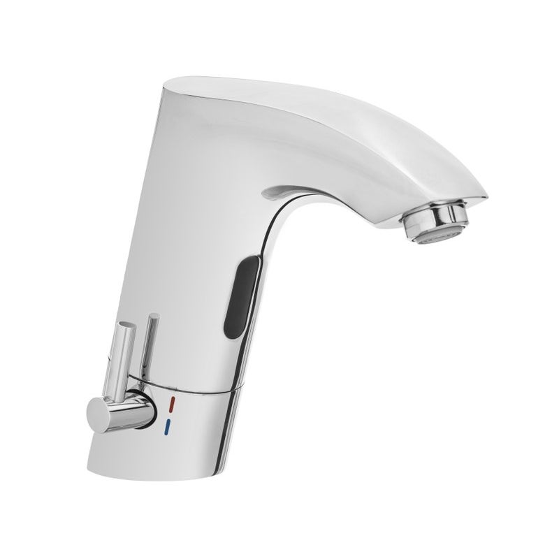 Bateria Umywalkowa Bezdotykowa Stała Wylewka Srebrna Invena Tweed Smart