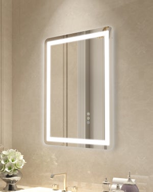Miroir de Salle de Bains Lumineux Éclairage Intégré Led Frontal Rond