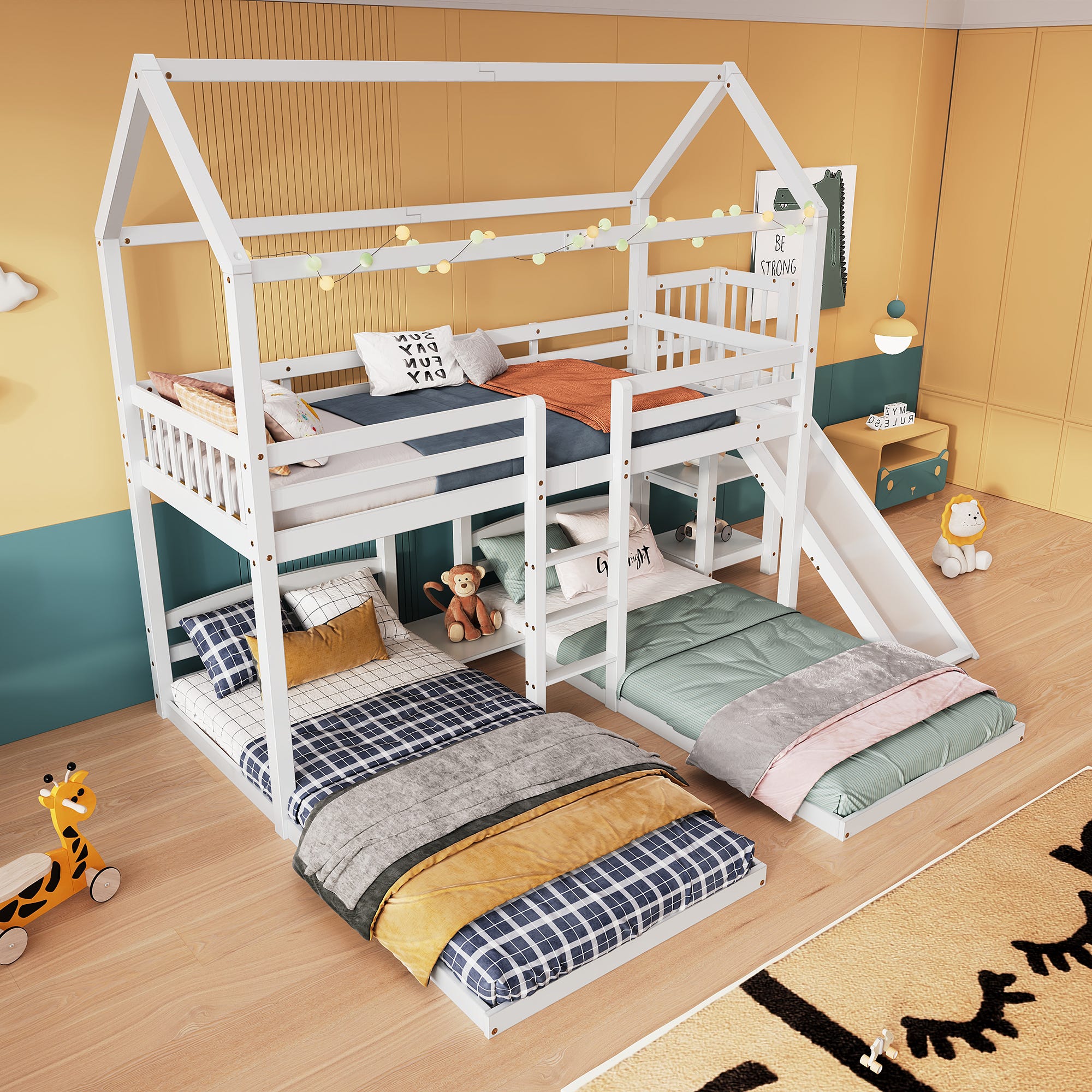 KIT PILOTIS AVEC TOBOGGAN EN BOIS BRUT POUR GRANDE CABANE - Couleur Garden KIT PILOTIS AVEC TOBOGGAN EN BOIS BRUT POUR GRANDE CABANE - Couleur Garden