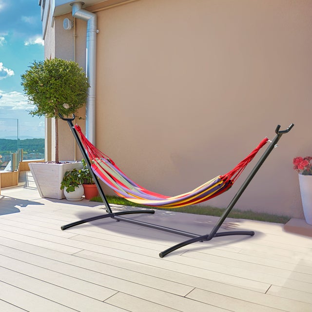 Rede com suporte Outsunny multicolor 285x118x110 cm