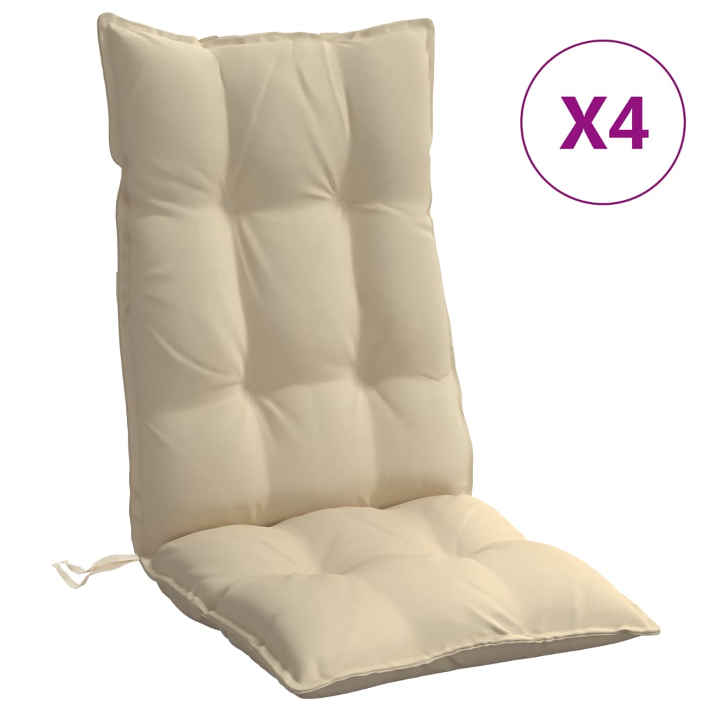 VidaXL Lot De 4 Coussins De Chaise, Coussins De Siège De Patio, Coussins De Canapé De Jardin, Coussins D'Assise Extérieur, Multicolore 50x50x7 Cm Tissu Oxford