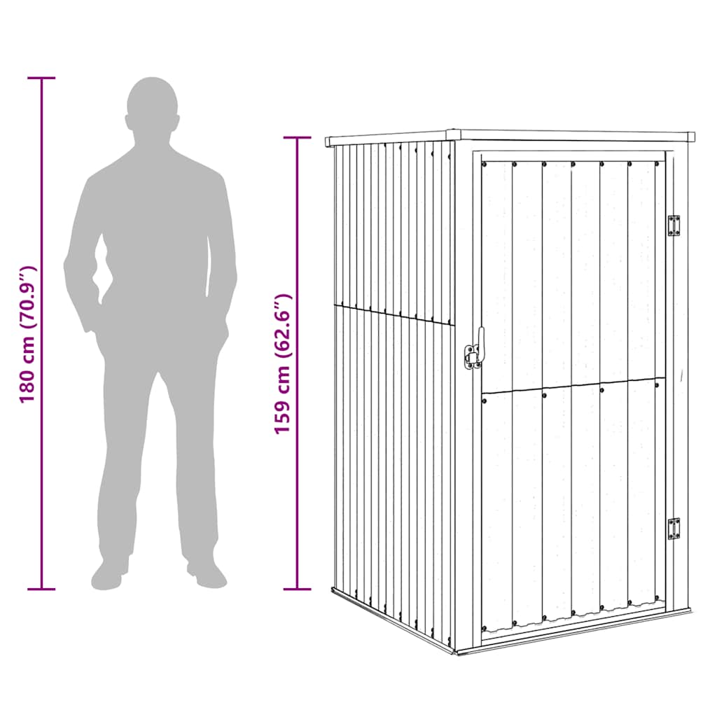 Maison Exclusive - Capanno per Attrezzi Marrone 88x89x161 cm in Acciaio Zincato - 9