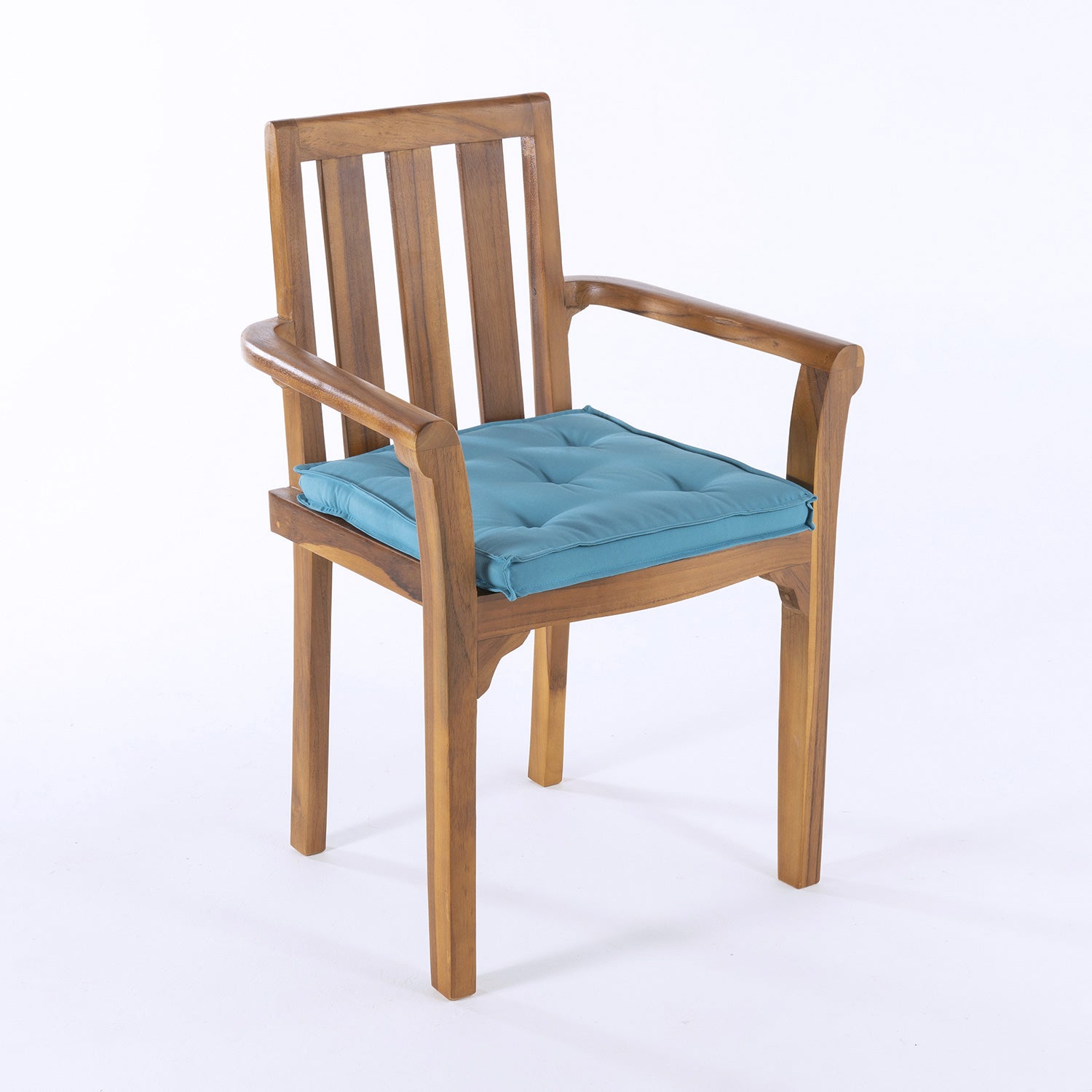 Pack de 6 cojines para sillas de jardín color turquesa 42x42x5 cm - 5