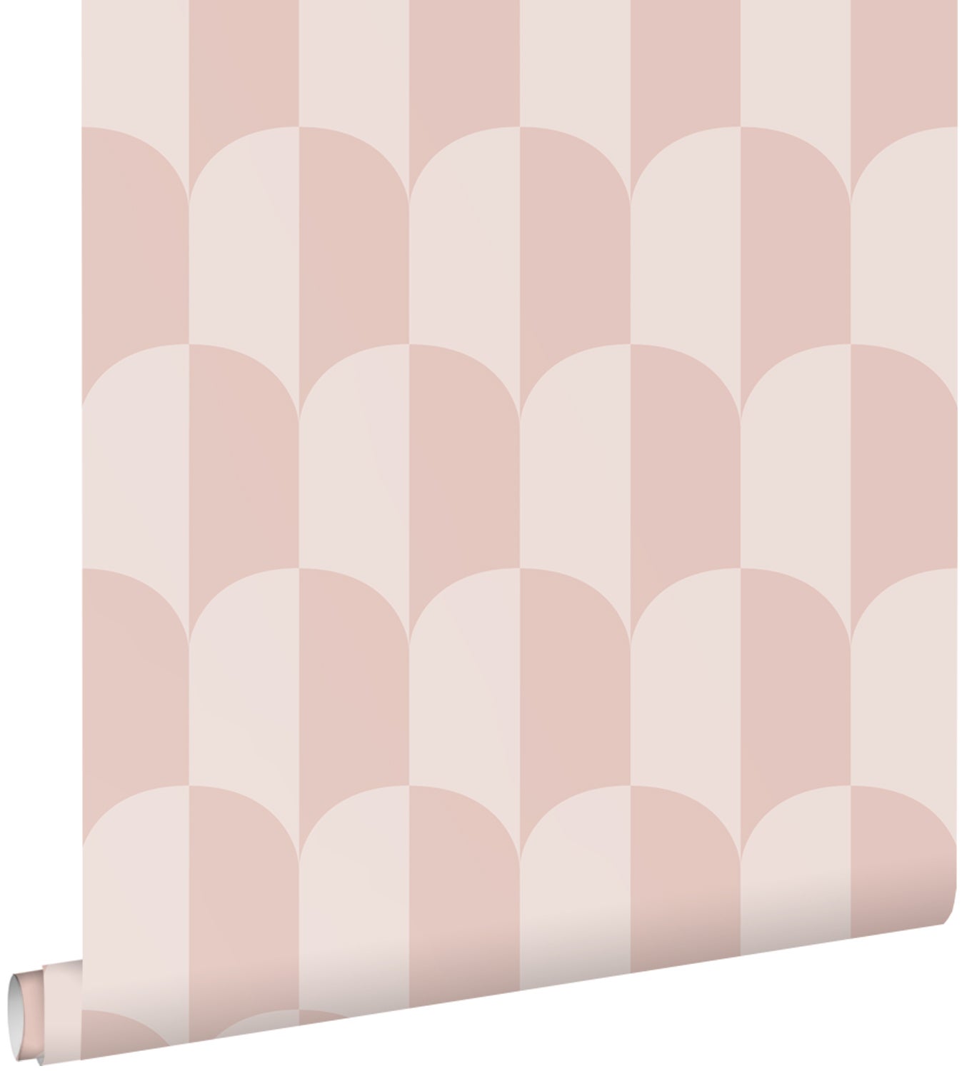 Papel pintado arte deco rosa suave y rosa claro - 50 x 900 cm - estahome