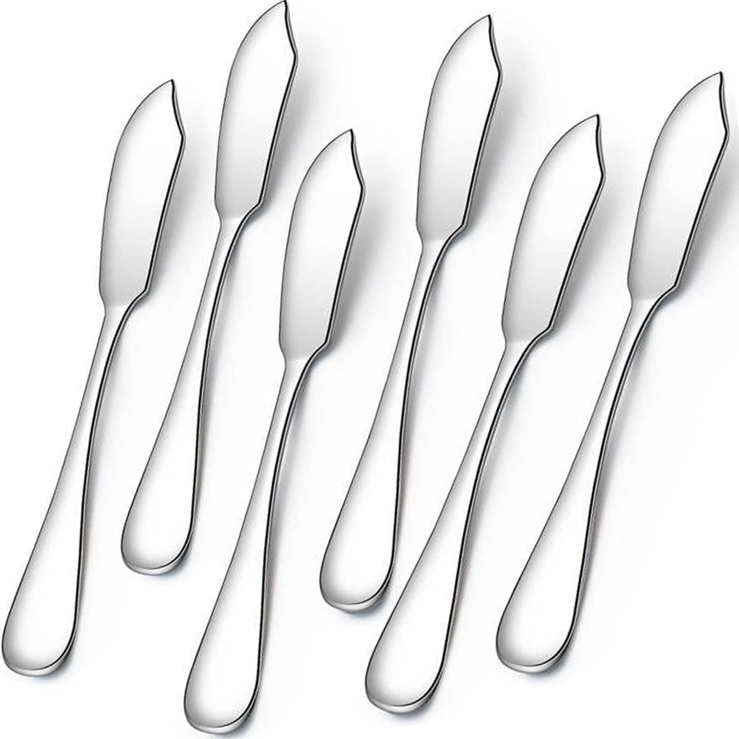(Srebrny) 6 szt. noży do masła, noży do sera, serów do smarowania, 5,91-calowe urocze mini noże kuchenne ze stali nierdzewnej do P