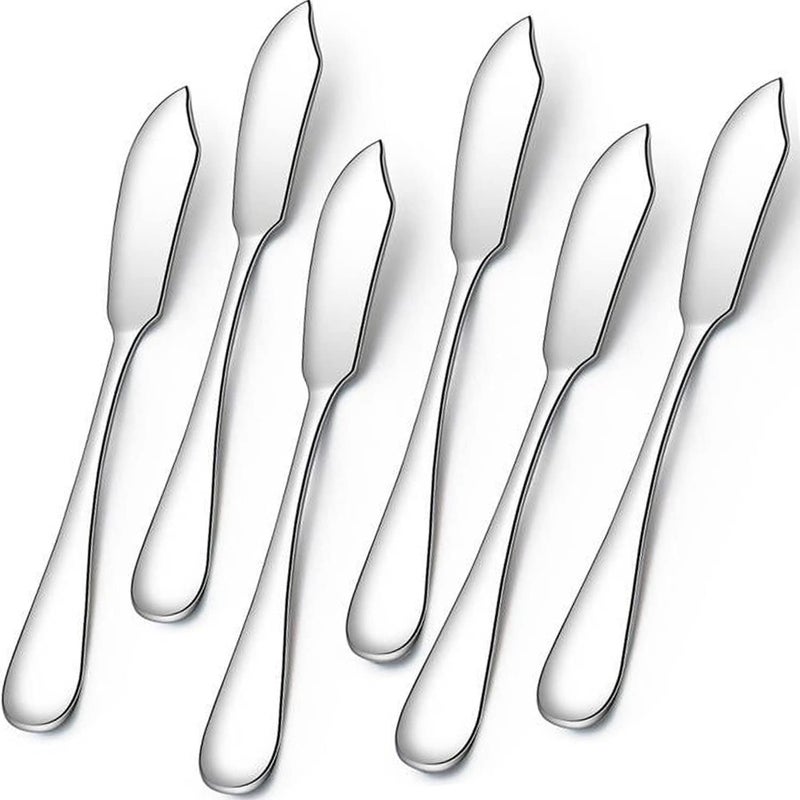 (Srebrny) 6 szt. noży do masła, noży do sera, serów do smarowania, 5,91-calowe urocze mini noże kuchenne ze stali nierdzewnej do P