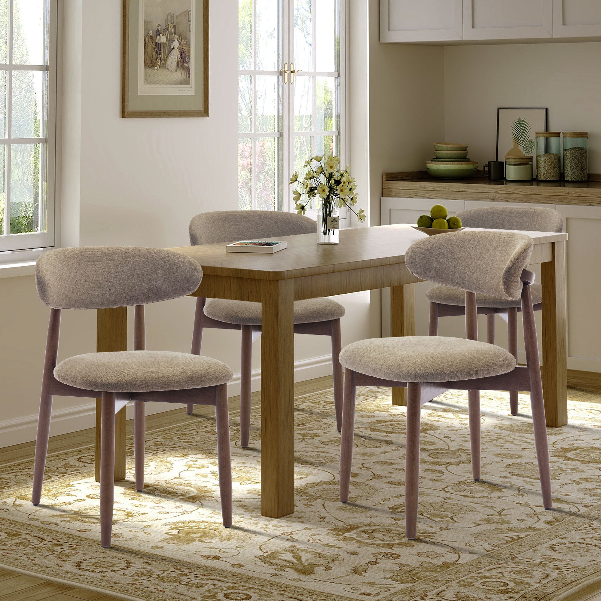 Lot de 2 Chaises de Salle à Manger, Assise en Mousse Haute Densité, Dossier Ergonomique, Marron - 6