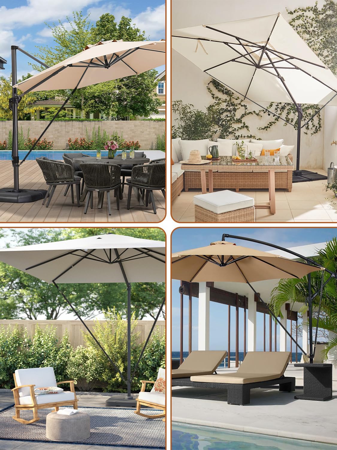 5 Pièces de Rechange pour Parasol, Parapluie Universel Réglable Parasol Balcon pour Parasols à Manivelle Parasols de Terrasse Parasols - 5
