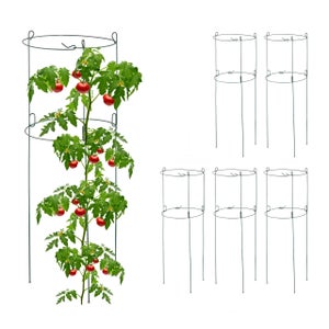 Lot De 50 Tuteurs à Tomates En Bambou | 60 Cm De Haut | Avec Fil De Fer Inclus | Pour Potager, Fleurs, Intérieur/extérieur