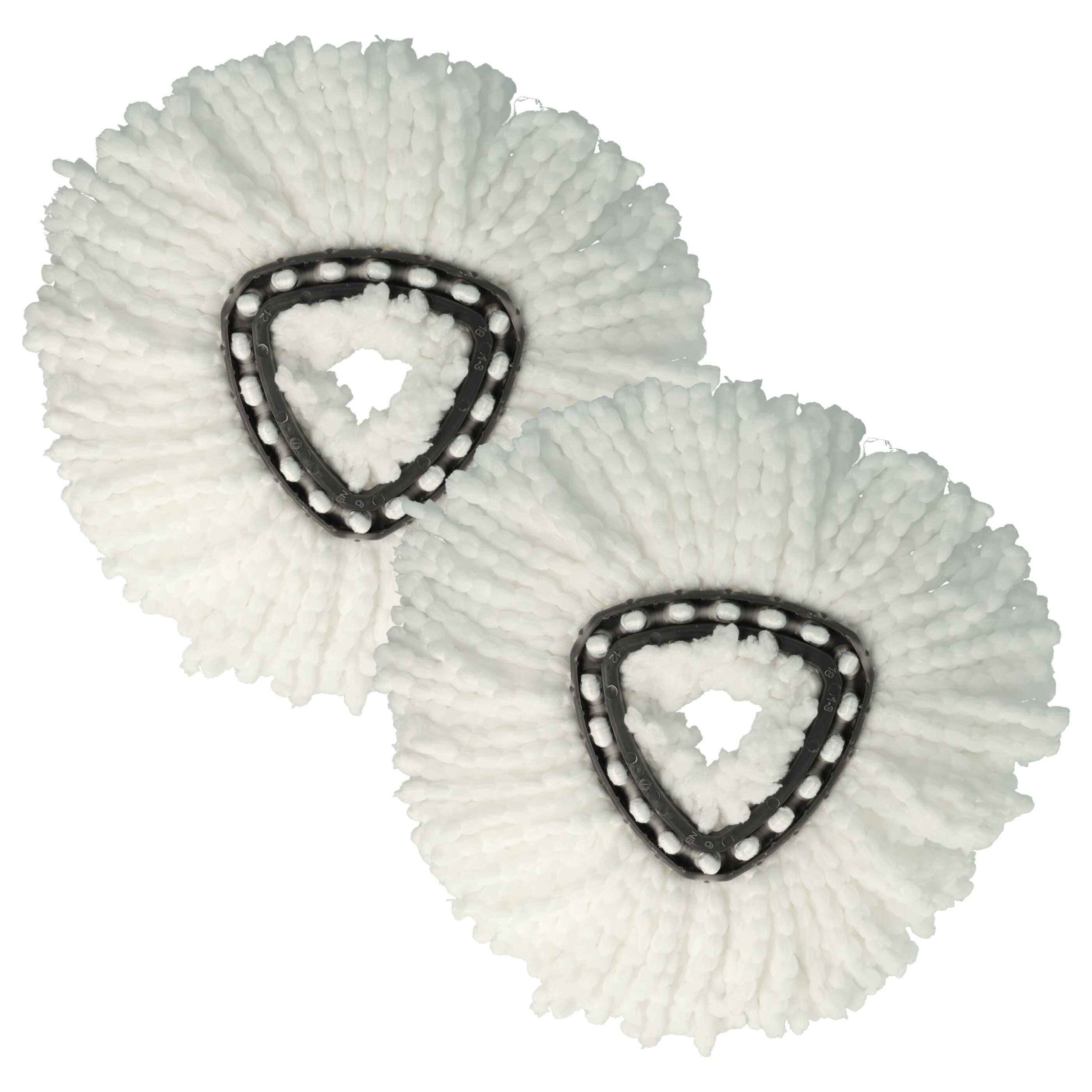 Vhbw 2 Testine Di Ricambio In Microfibra Per Vileda Easy Wring & Clean E Turbo - Lavabili A 60°C, Diametro 34 Cm, Nero/bianco - 3