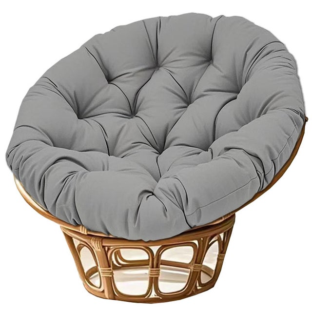 AUTRUCKER Almofada redonda de 90 cm para cadeira, almofada grossa e almofadada para uso interior e exterior (cinza escuro)