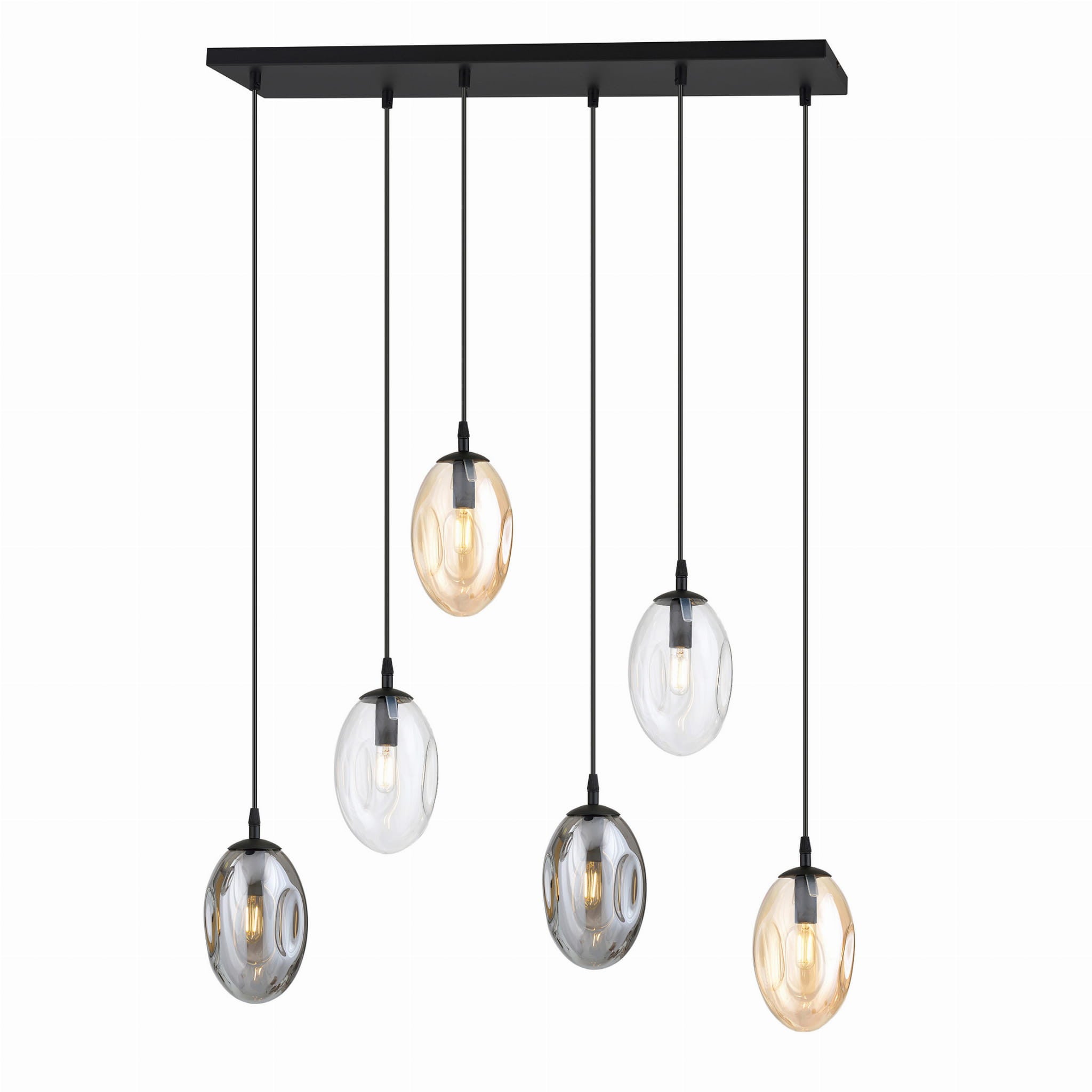 Lampa wisząca ASTRAL czarna-wielokolorowy 6 x E14 x 10W wym:100x70x15cm Emibig