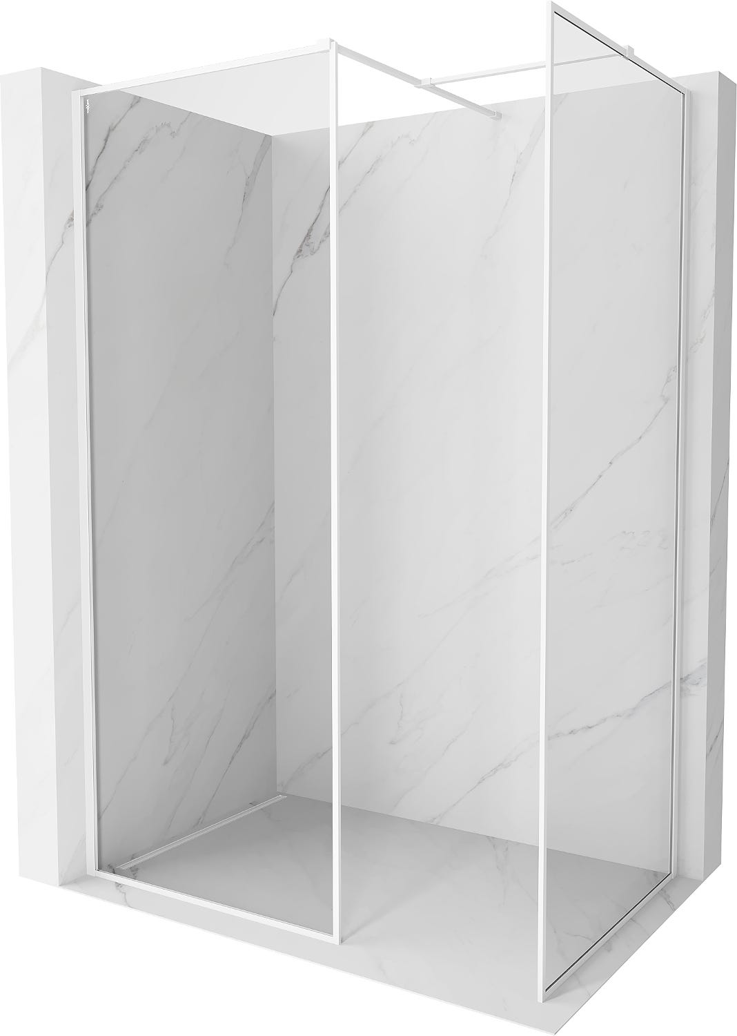 Paroi de douche fixe + coulissante en inox LUKA 130 cm. (126,50-130,50 Paroi de douche fixe + coulissante en inox LUKA 130 cm. (126,50-130,50