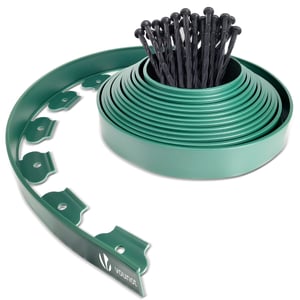 Bordo Aiuole Plastica Bordo Per Aiuole In Plastica - 20 M Lunghezza, Verde, Larghezza 11.8 Cm, Per Giardino Bordure Per Aiuola Da Giardino