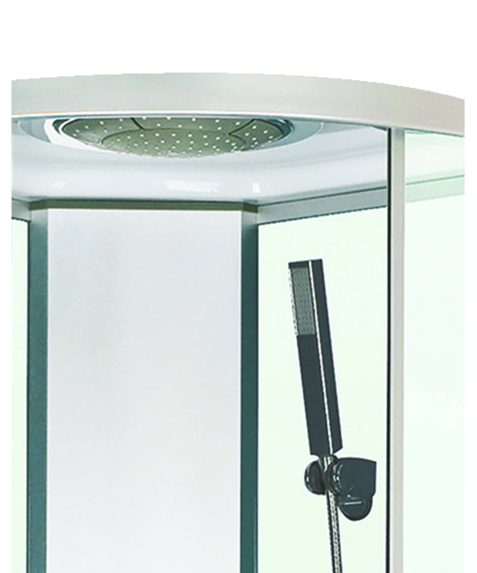 ONDEE ZEN - Cabine de douche hydromassante MERIDA - Porte coulissante - quart de cercle 80cm - 4