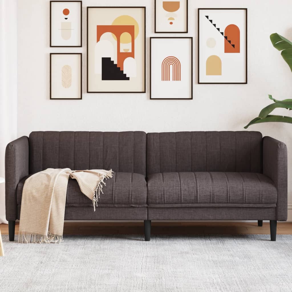 Sofá de 3 plazas | sofá de salón | sofá de descanso tela marrón oscuro cfw66071