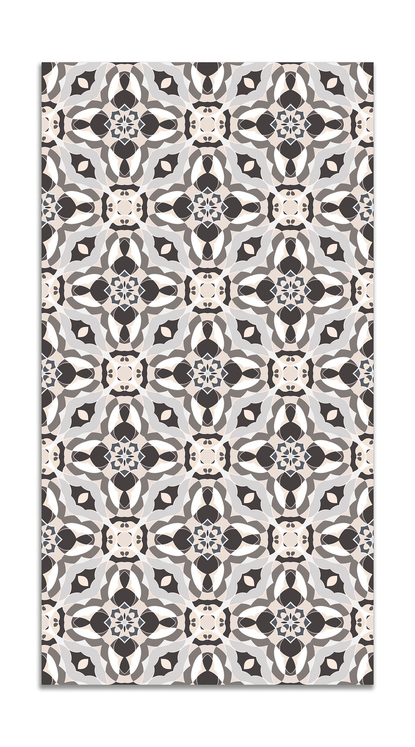 Panorama Tapis du sol Vinyle Tuile Kaléidoscope Oriental Gris 160x230 ...