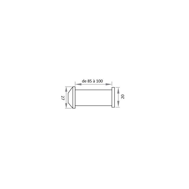 Microviseur pour porte de 60 à 80mm et 85 à 100mm diamètre 12mm laiton poli HERACLES MICRO 31