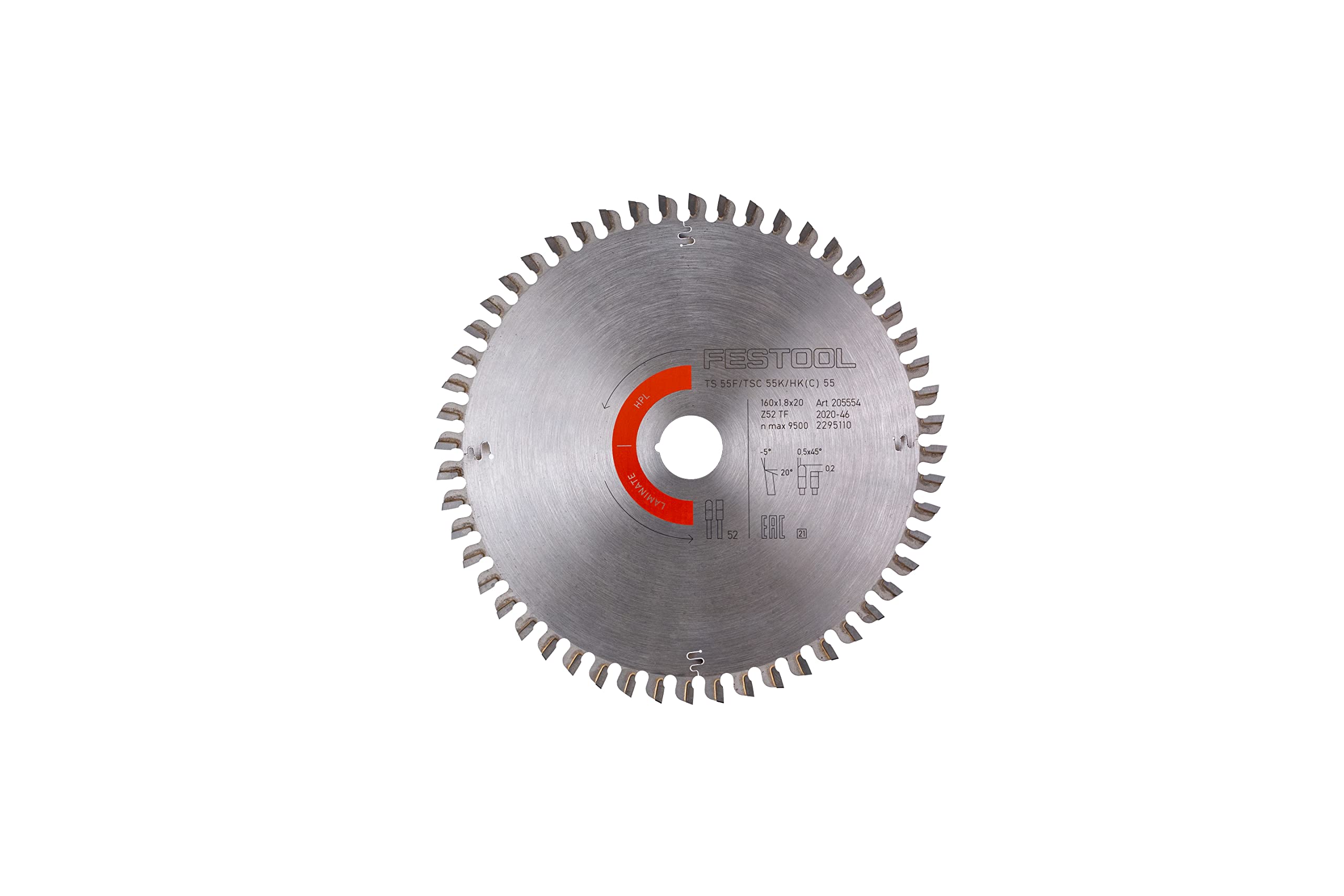 Lame de scie spéciale pour laminés/HPL FESTOOL HW 160x1,8x20 TF52 - 205554 - 5