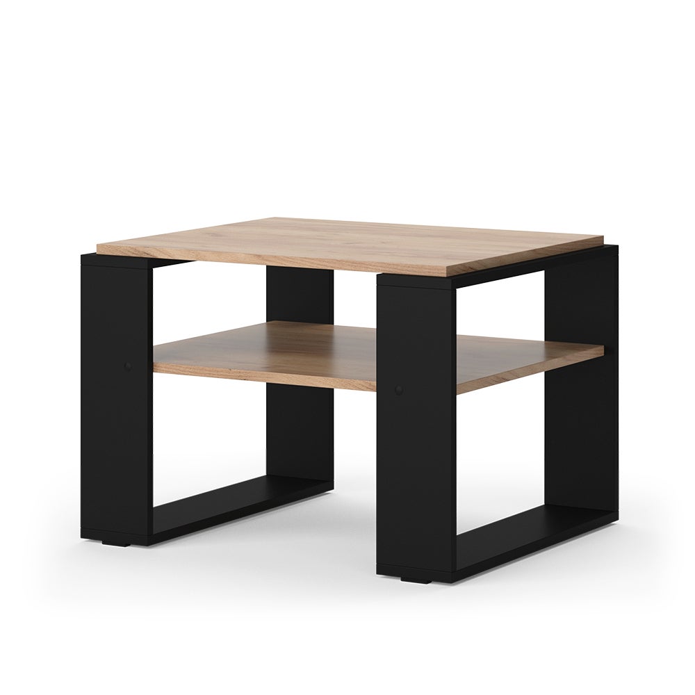 Vicco Stolik kawowy Helm, Złoty dąb energetyczny, 65.6 x 55.8 cm z półką