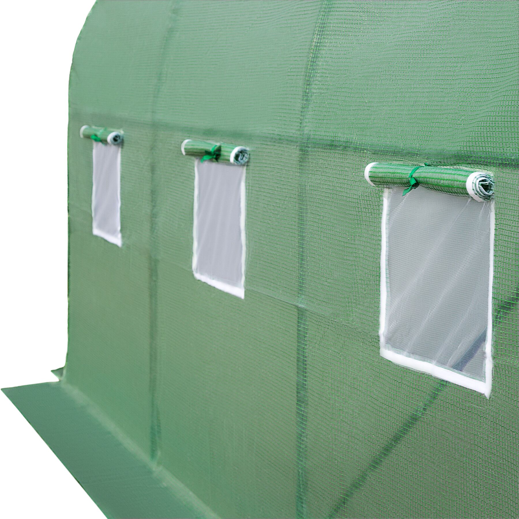 Serre tunnel en plastique 7 m² 343 x 200 x 200 cm avec cordes et piquets inclus TECTAKE - 8