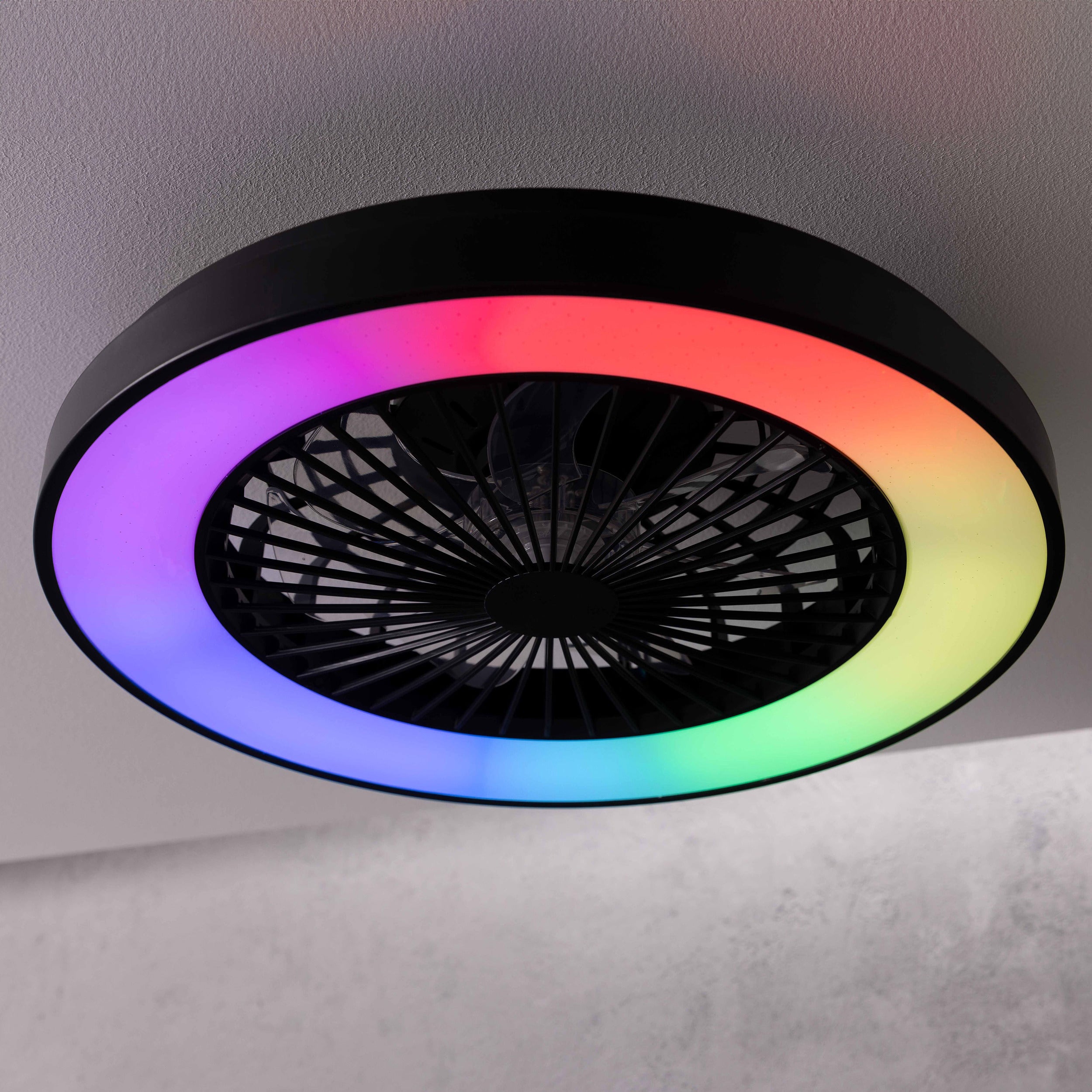 Brilliant Mazzaro lampa sufitowa 48,5 cm ze zintegrowanym wentylatorem LED 40W czarny metal/czarny bambus - 8