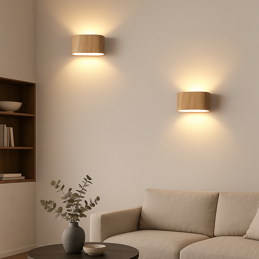 Aplique de pared interior de metal efecto madera con iluminación arriba y abajo, casquillo G9 (bombilla no incluida) - 8