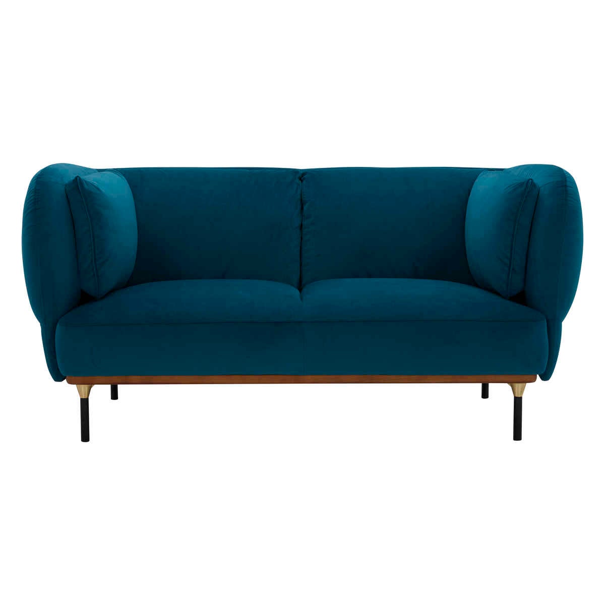 Sofá de 2 plazas «isée» - azul cerceta - terciopelo - atmosphera créateur d'intérieur