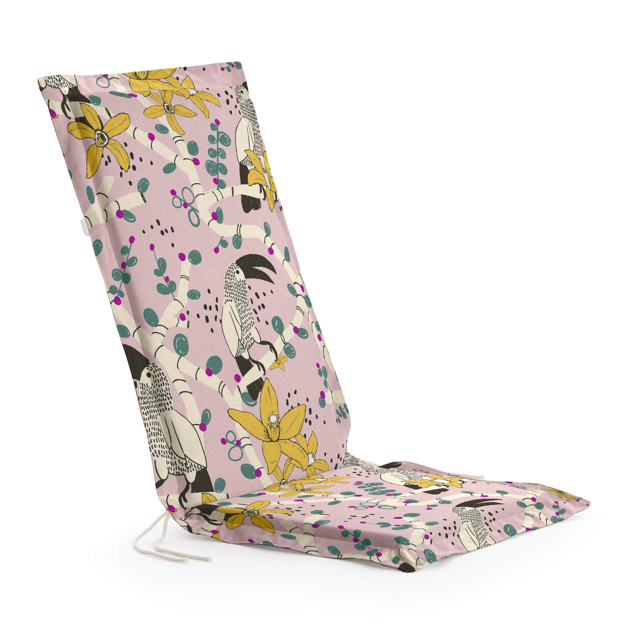 Cojín Para Silla De Jardín 123x48cm - Impermeable, 5cm Grosor, Con Cuerdas De Sujeción, Varios Colores