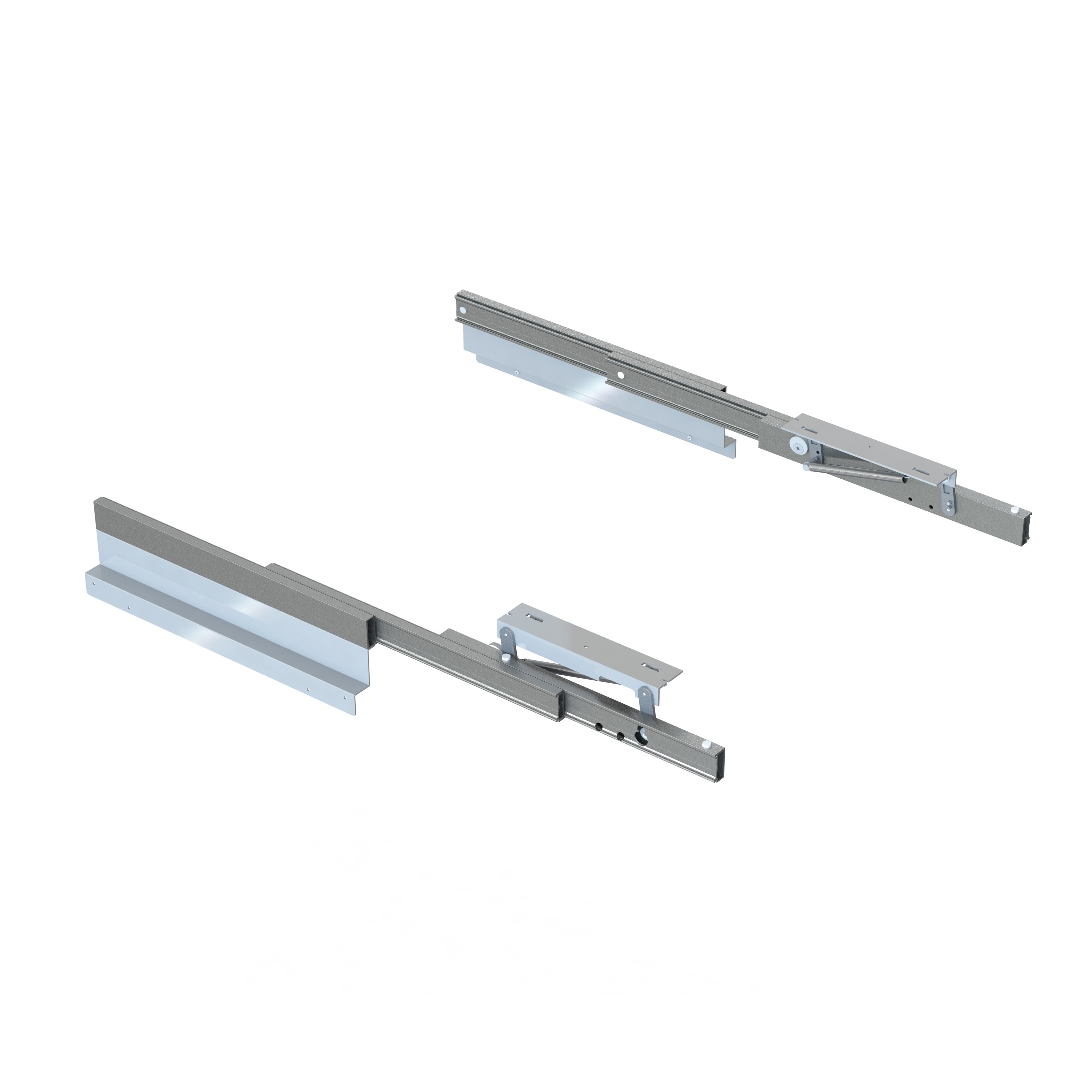 Emuca Prowadnice do stołu rozkładanego i podnoszonego Oplà Folding+39, Aluminium, Anodowany szampański