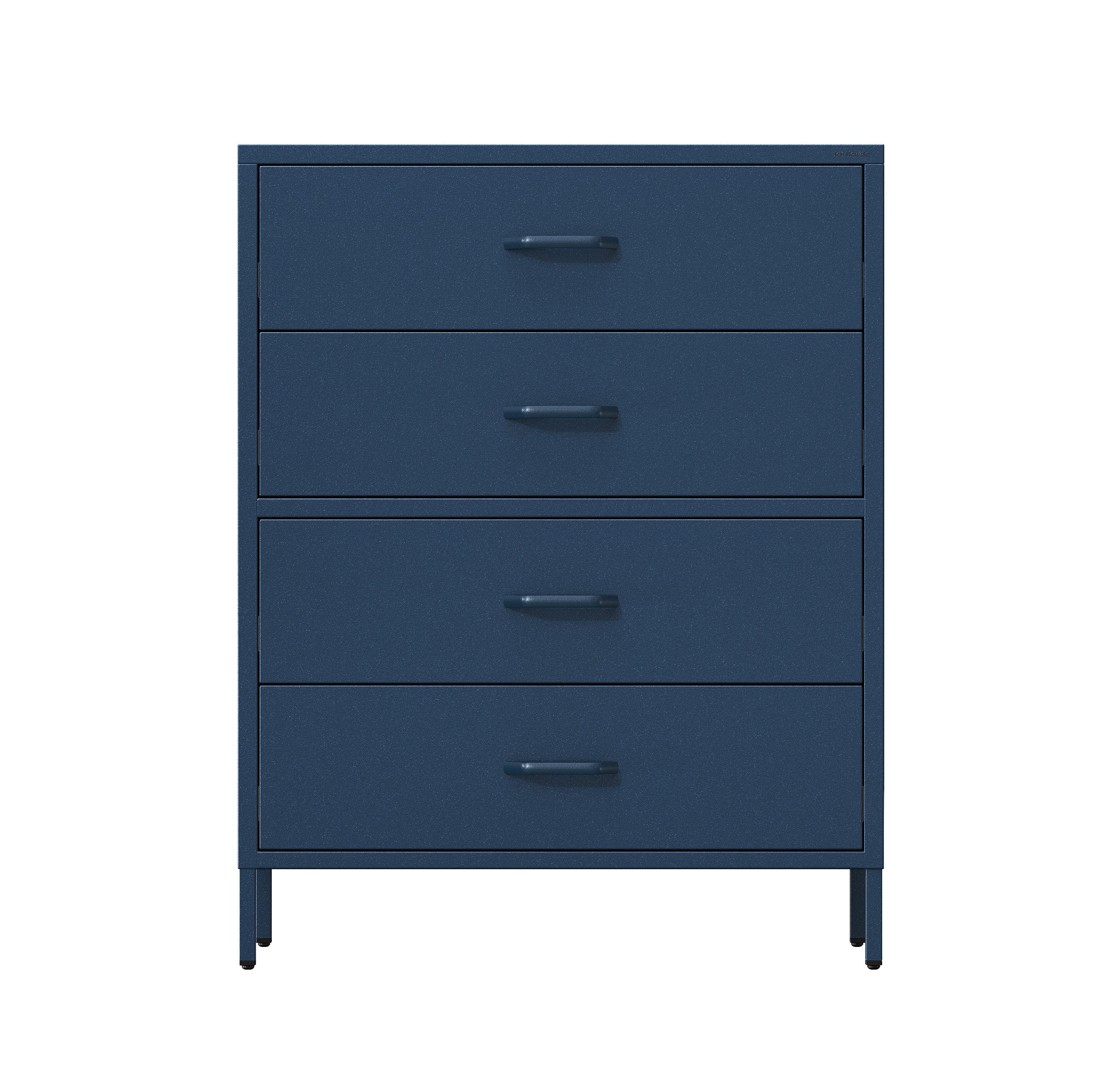 Metalowa Komoda CARLA do Sypialni, 4 Szuflady | Styl Industrialny | 80 x 101,5 x 40 cm | Ciemnoniebieska - 5