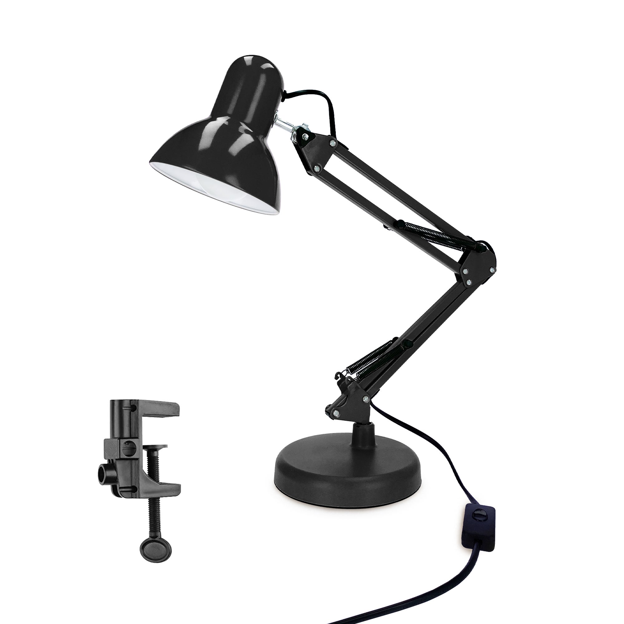 Lampka biurkowa czarna Pixi Black E27 zestaw podstawa i klips lampka nocna dziecięca EDO777535 EDO SOLUTIONS