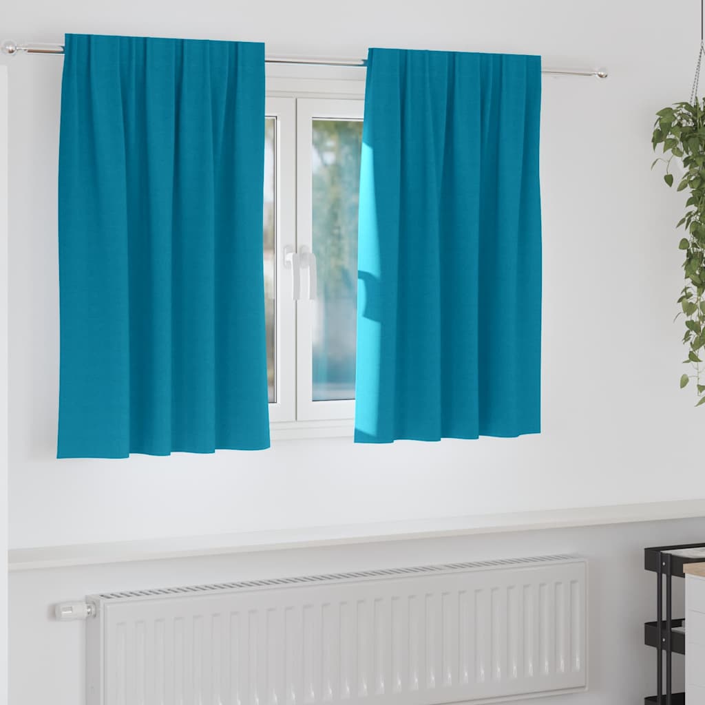 Firany blackout z kółkami 2 pcs Turkusowy 140 x 140 cm vidaXL