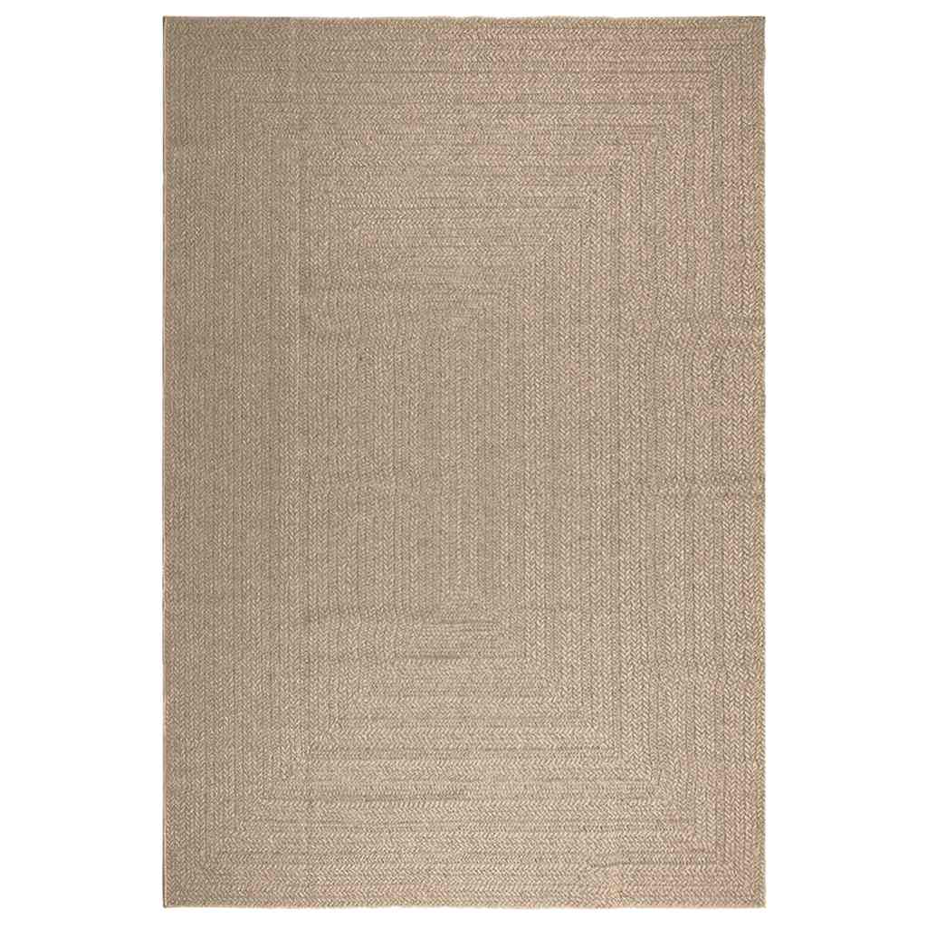 Alfombra zizur aspecto yute interior/exterior beige 240x340 cm