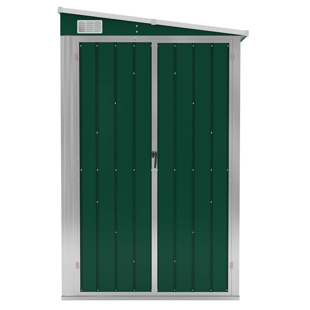 Caseta de jardín pared acero galvanizado verde 118x100x178cm vidaXL - 4