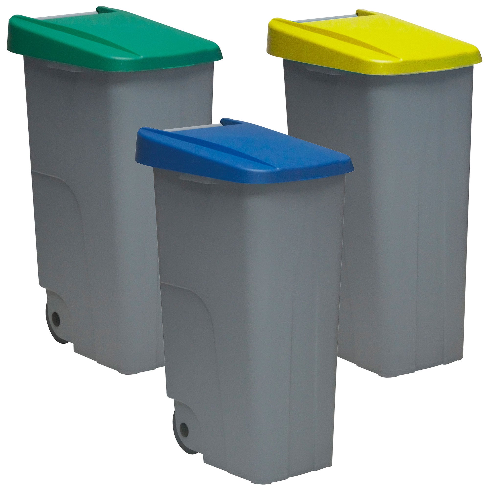 KADAX Bidone Per Raccolta Differenziata 50 Litri – Plastica Resistente, Coperchio Colorato, Per Interno/Esterno, Colore Giallo (Plastica/Lattine)