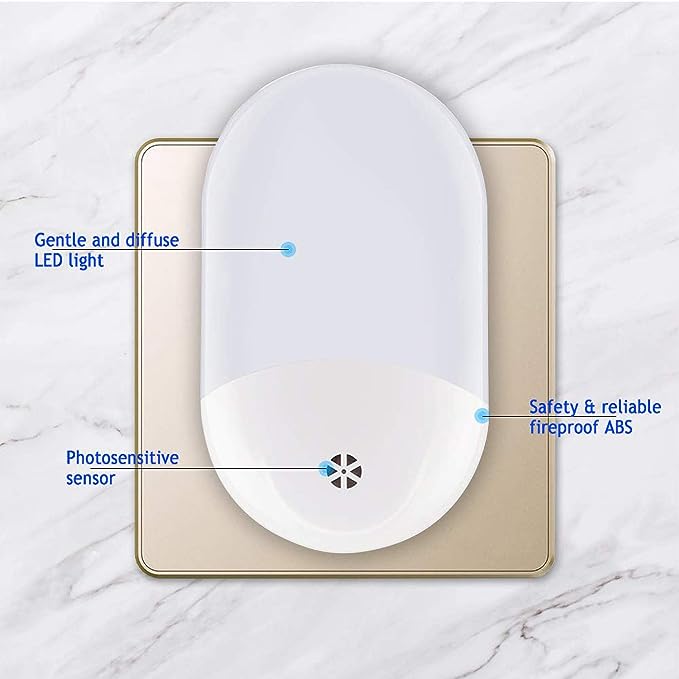 Lampe de nuit LED dernière génération - Prise - veilleuse enfants - veilleuse adultes - capteur de lumière - dimmable - 3