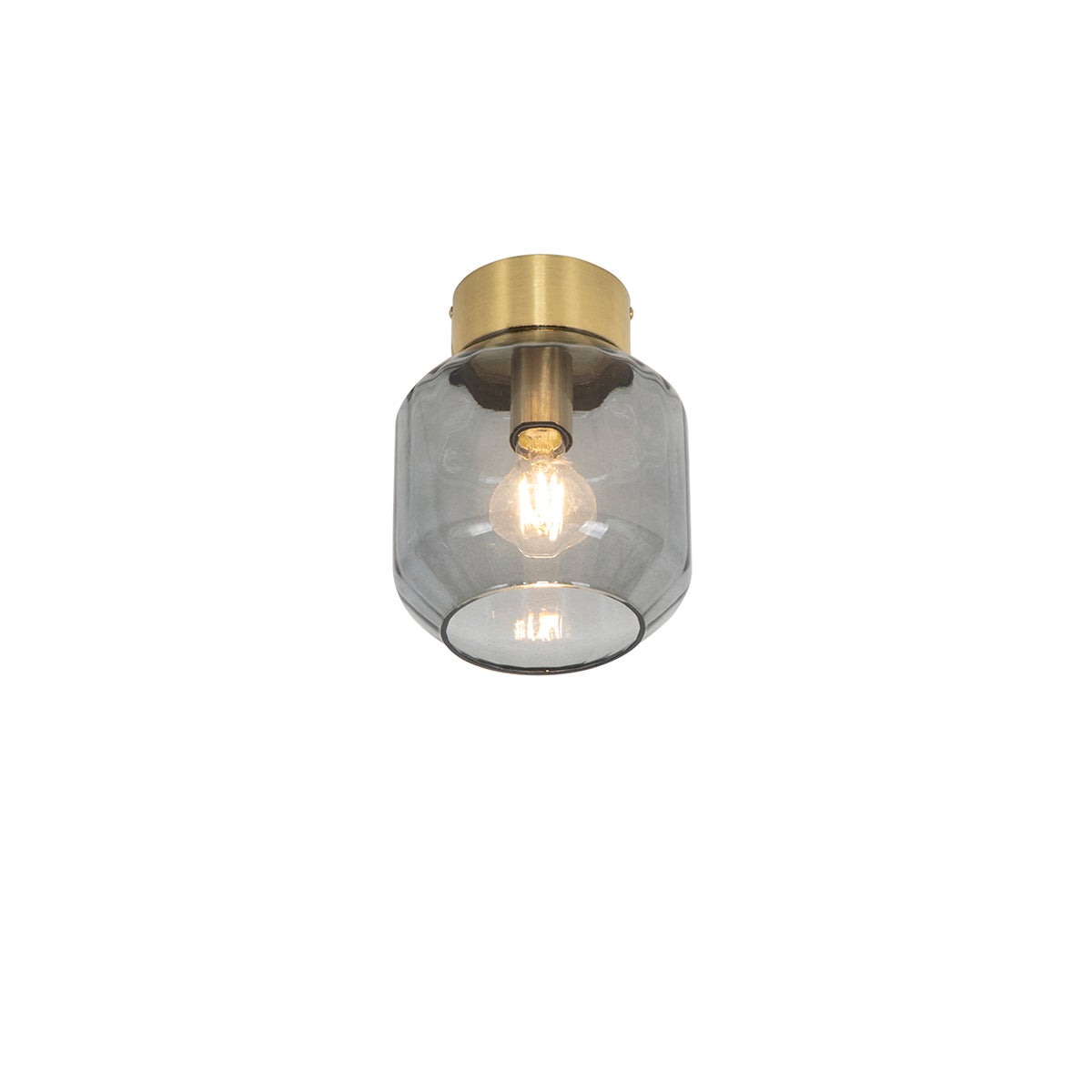 Qazqa nowoczesny plafon inteligentny - Stiklo - złoty/mosiężny, okrągły, żarówkami LED 7w, e27, 2700k - 6500k, ściemnialny