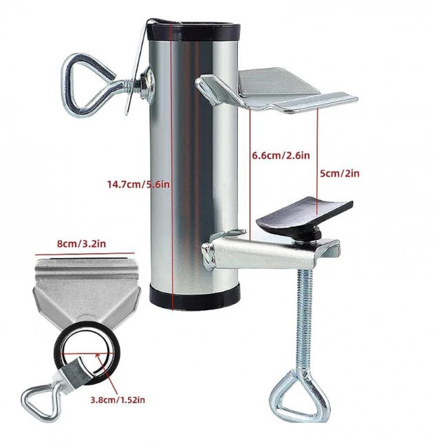 Supporto per ombrellone da balcone, supporto per ombrellone da balcone, clip di fissaggio per ombrellone (2 pezzi) | Leroy Merlin Supporto per ombrellone da balcone, supporto per ombrellone da balcone, clip di fissaggio per ombrellone (2 pezzi) | Leroy Merlin