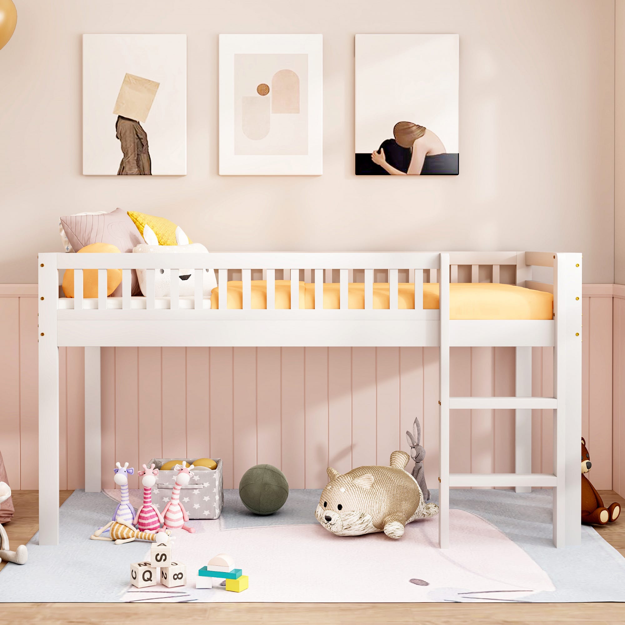 Lit enfant 90 x 200 cm, cheminée avec sommier à lattes, pin, gris Lit enfant 90 x 200 cm, cheminée avec sommier à lattes, pin, gris