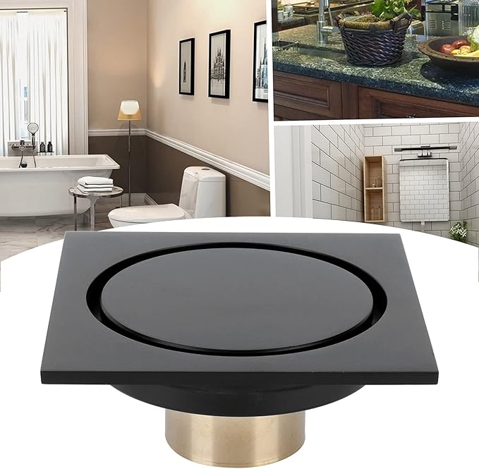Siphon De Sol Carré 10x10 Cm En Acier Inoxydable - Pour Douche, Salle De Bain, Cuisine - Avec Crépine Attrape-Cheveux Et Clapet Anti-Retour