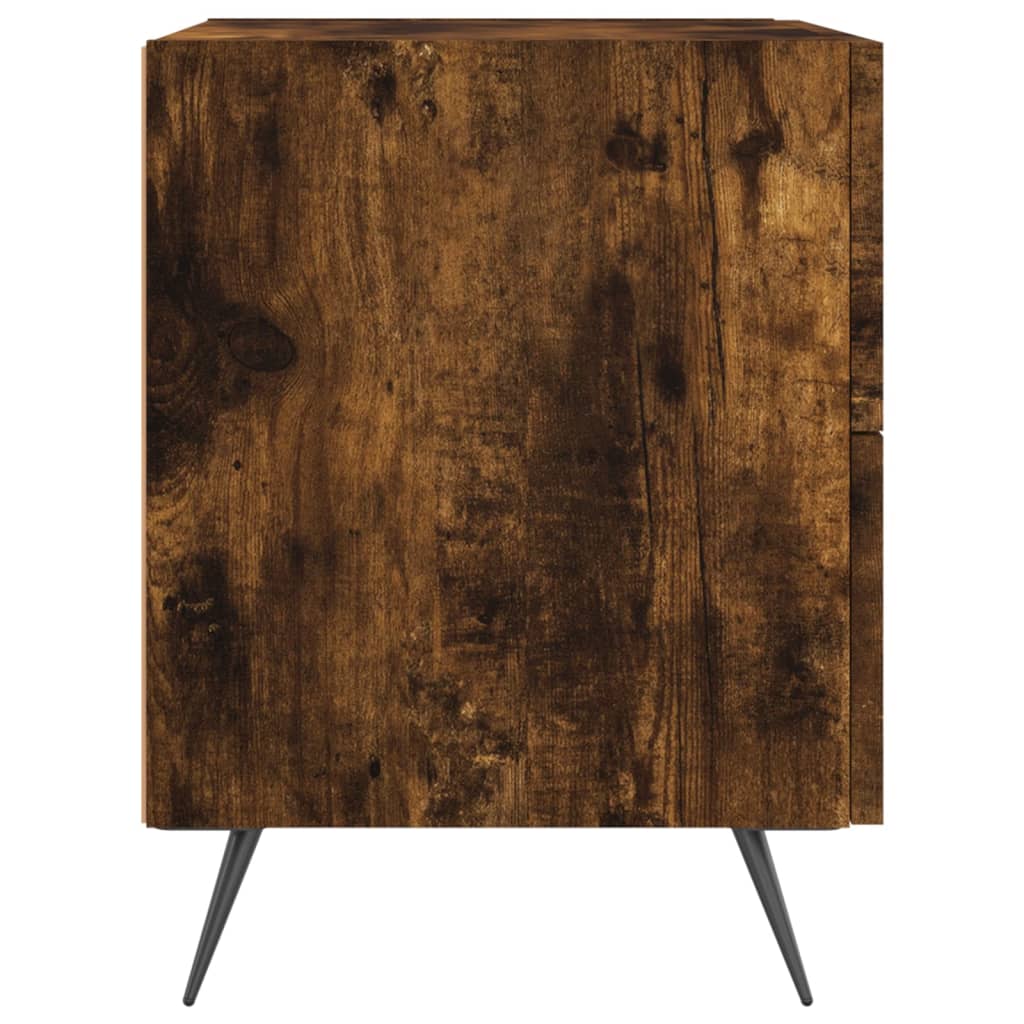 Maison Exclusive - Table de chevet chêne fumé 40x35x47,5 cm bois d’ingénierie - 5