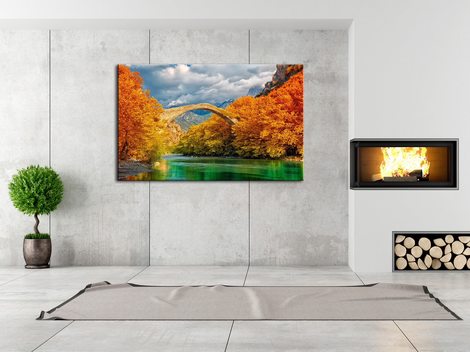 Tableau plexiglas paysage Pont de Konitsa - 3