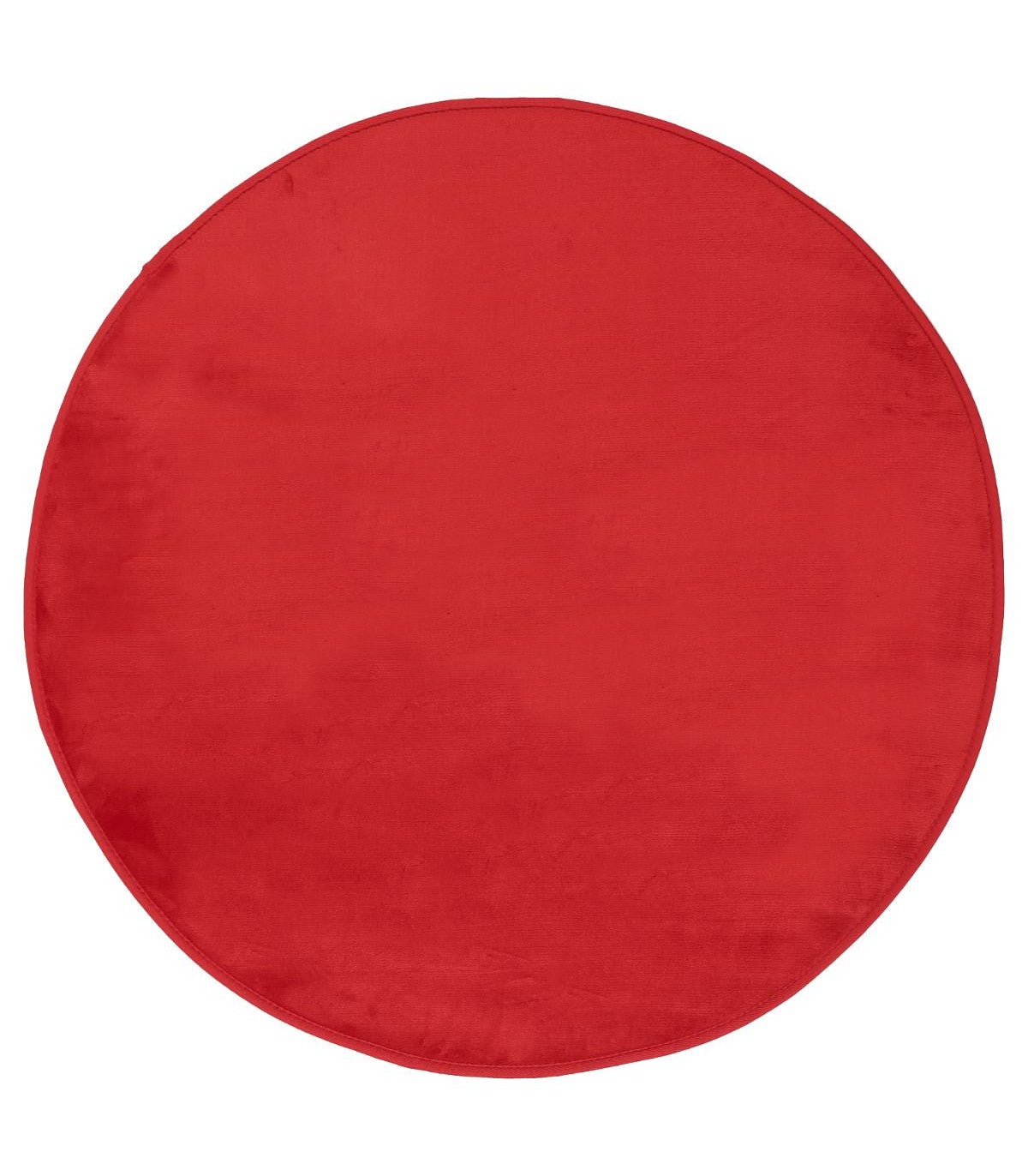 Tapis Rond velours Rouge D 90 cm | Leroy Merlin
