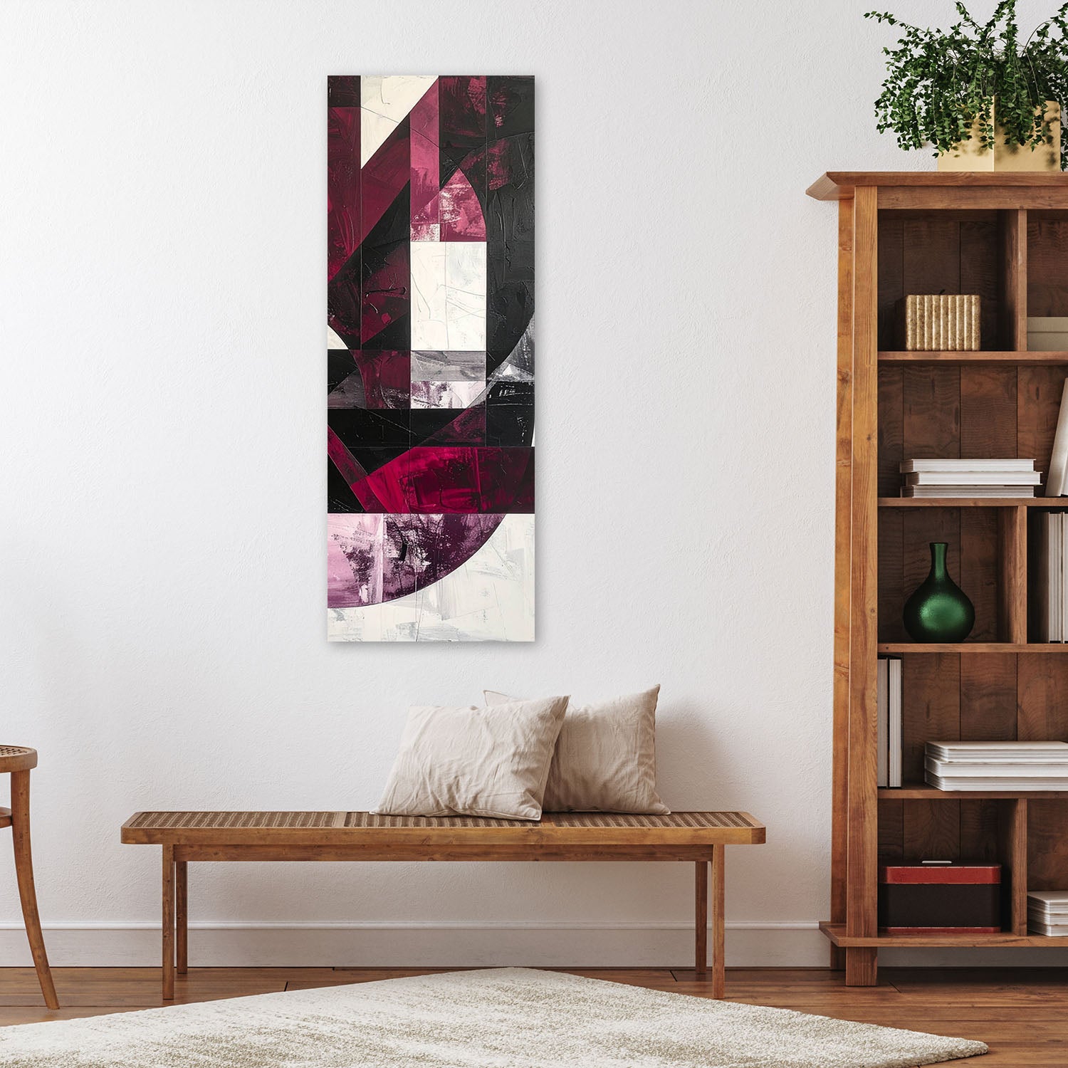 Impression sur Toile Formes abstraites bordeaux 30x90 - 2